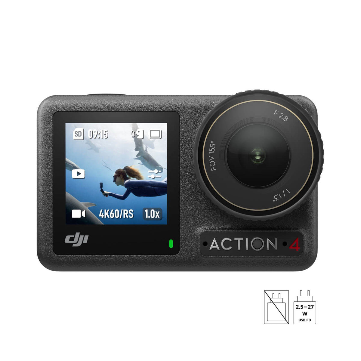 DJI Osmo Action 4, cámara de acción con pantalla frontal para fotografía y grabación de video 4K