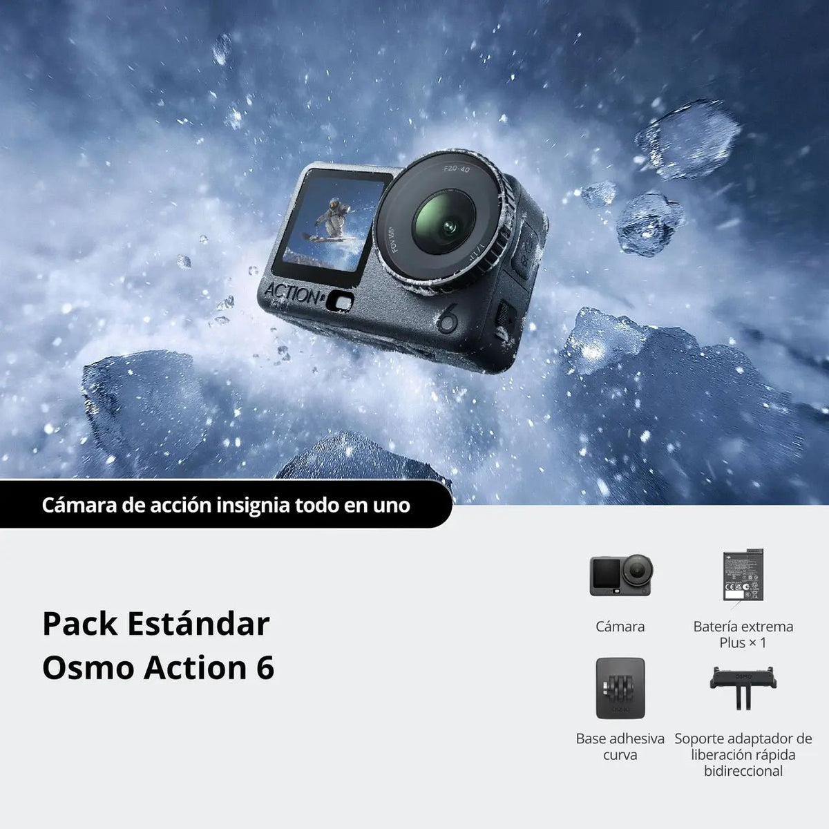 Kit DJI Osmo Action 6 para grabar deportes, viajes y aventuras al aire libre con video de alta calidad