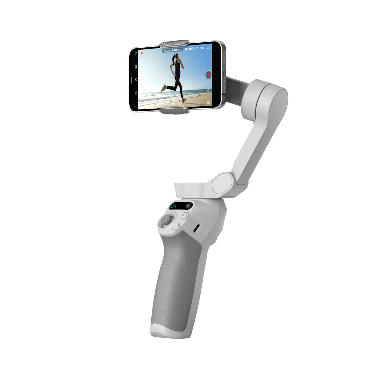 DJI Osmo Mobile SE con smartphone en posición horizontal para grabar videos estables