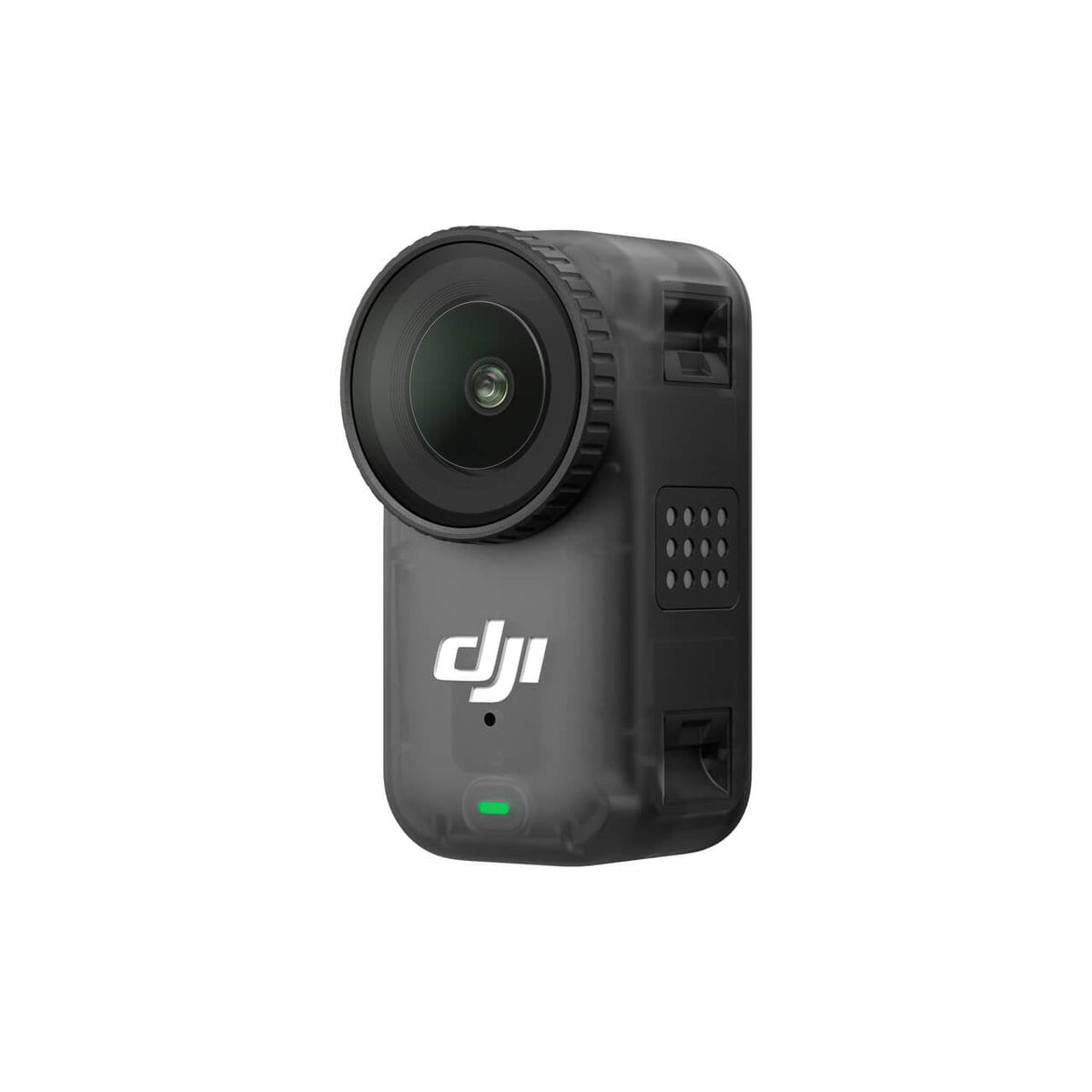 Vista frontal de DJI Osmo Nano con cámara compacta y lente gran angular para grabación de video