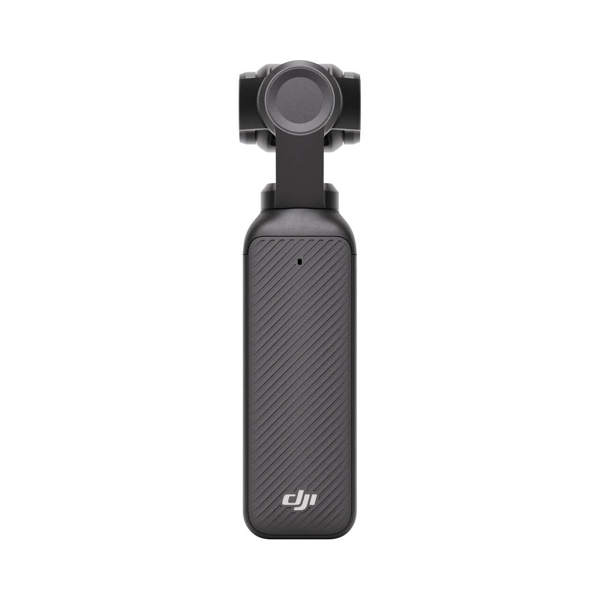 Vista trasera de DJI Osmo Pocket 3 con diseño compacto y estabilizador mecánico de tres ejes