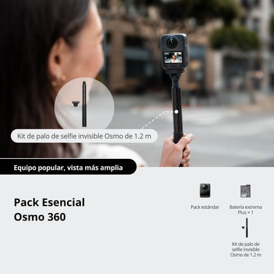 Kit DJI Osmo 360 para viajes con accesorios para grabar video 360 en exteriores y aventuras