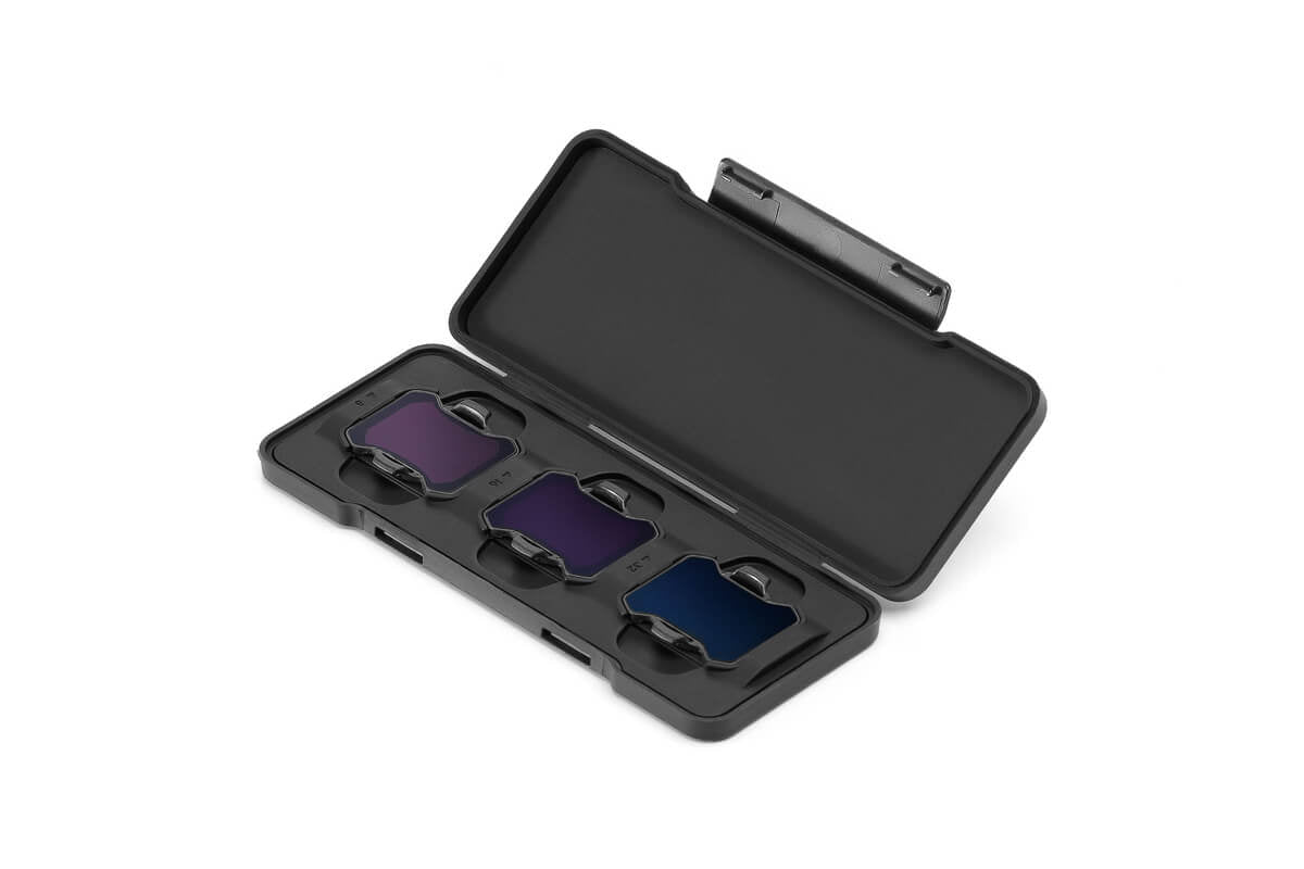 Juego de filtros ND para DJI Avata 2 organizado en un estuche compacto para proteger y transportar los filtros