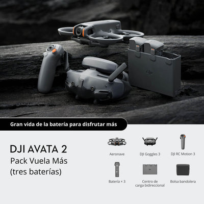 DJI Avata 2 Fly More Combo con tres baterías y accesorios de vuelo