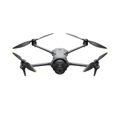 DJI Mavic 4 Pro desplegado con diseño aerodinámico y sistema de cámara para grabación aérea