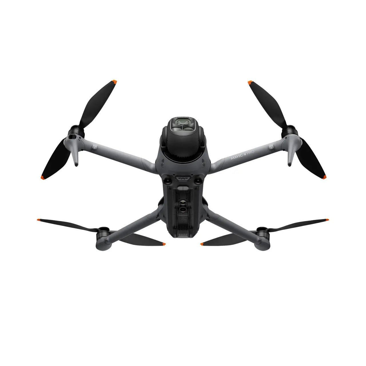 Vista frontal del DJI Mavic 4 Pro con sistema de cámara avanzado y detección de obstáculos
