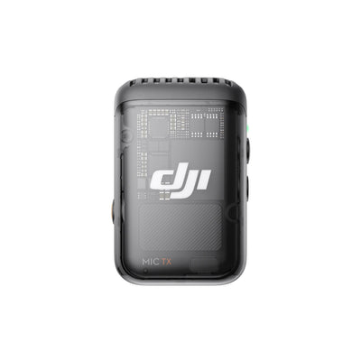 Detalle del transmisor DJI Mic 2 para capturar audio inalámbrico en videos y entrevistas