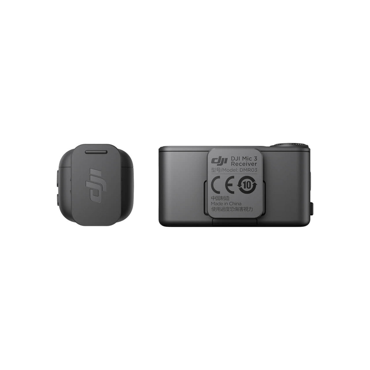 Receptor DJI Mic 3 con pantalla para controlar la grabación de audio inalámbrico