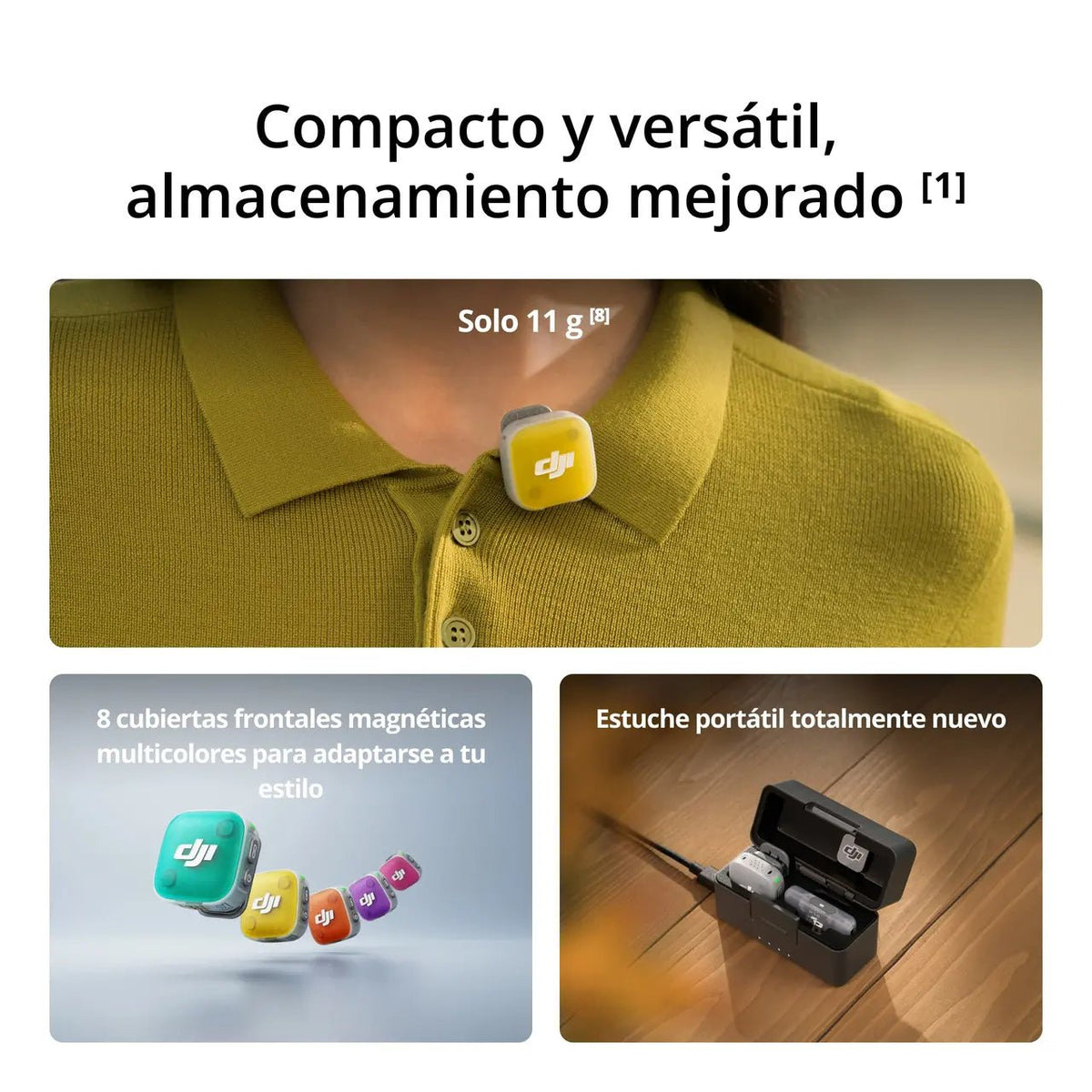 DJI Mic Mini 2 con diseño compacto y portátil para creadores de contenido, entrevistas y grabaciones