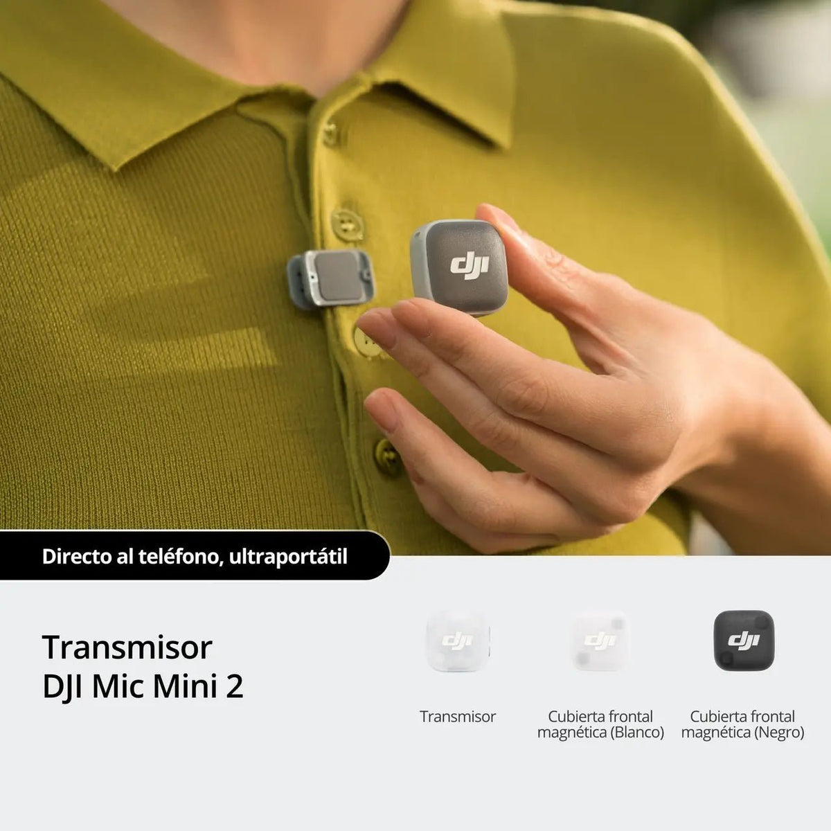 Transmisor DJI Mic Mini 2 compacto para grabar voz de forma inalámbrica durante videos y contenido móvil