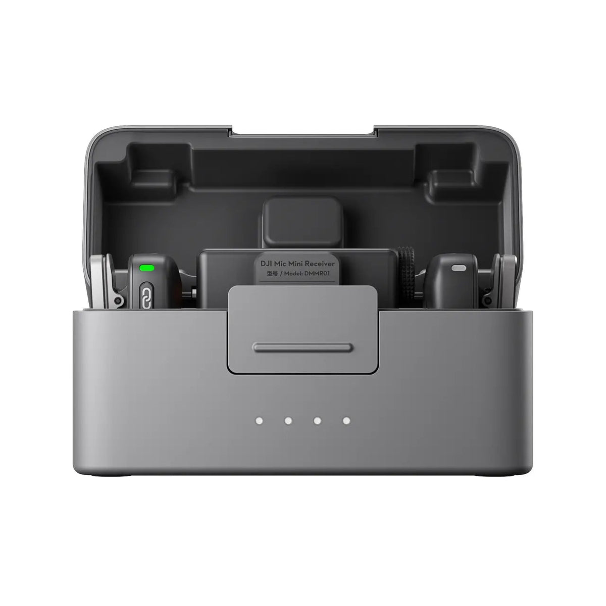 Estuche de carga DJI Mic Mini para guardar y cargar transmisores y receptor de forma práctica