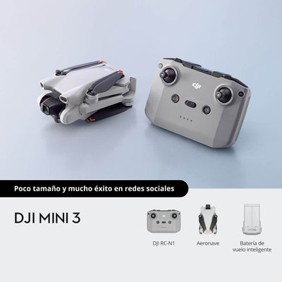 DJI Mini 3 con control DJI RC, drone compacto y ligero para fotografía y video aéreo