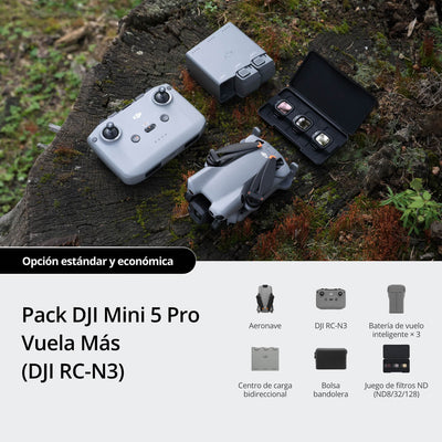 DJI Mini 5 Pro Fly More Combo con DJI RC N3, baterías y accesorios para sesiones de vuelo