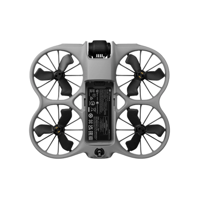 Vista superior del DJI Neo 2 con protectores de hélices y diseño compacto