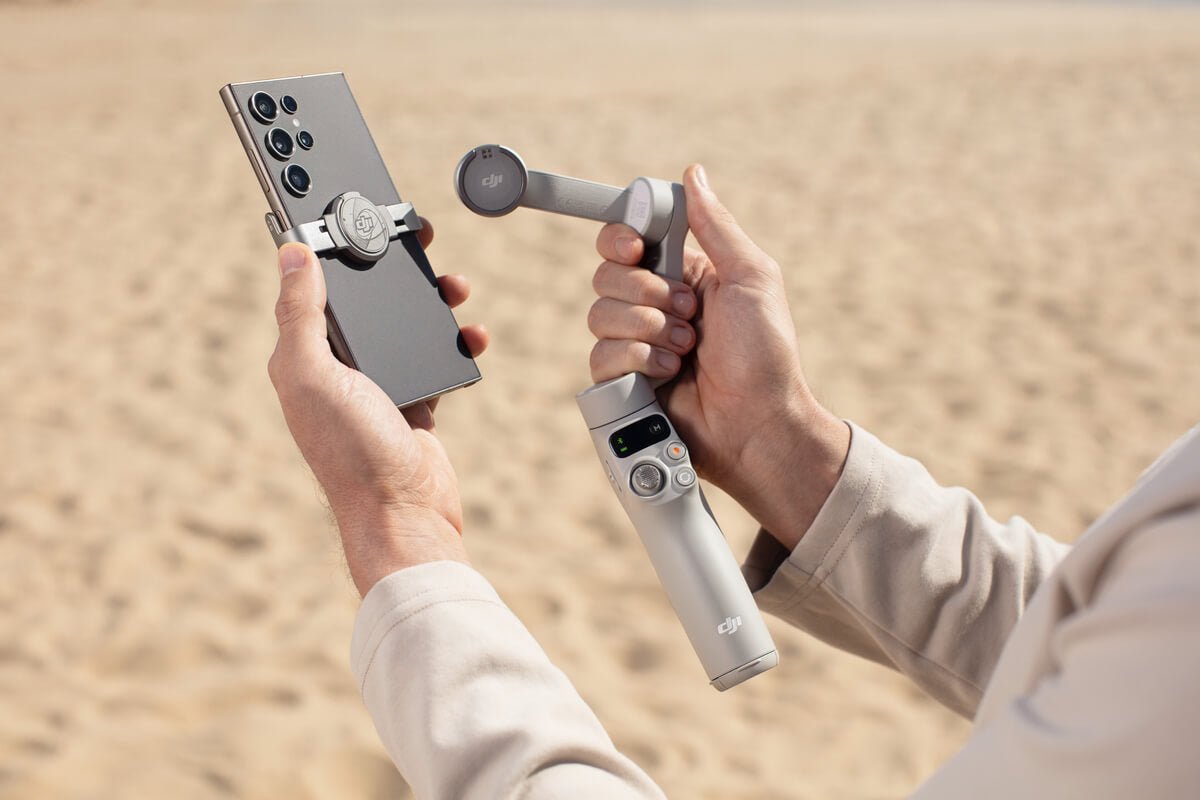 Abrazadera magnética para teléfonos 4 DJI OM utilizada con smartphone y estabilizador para grabación móvil