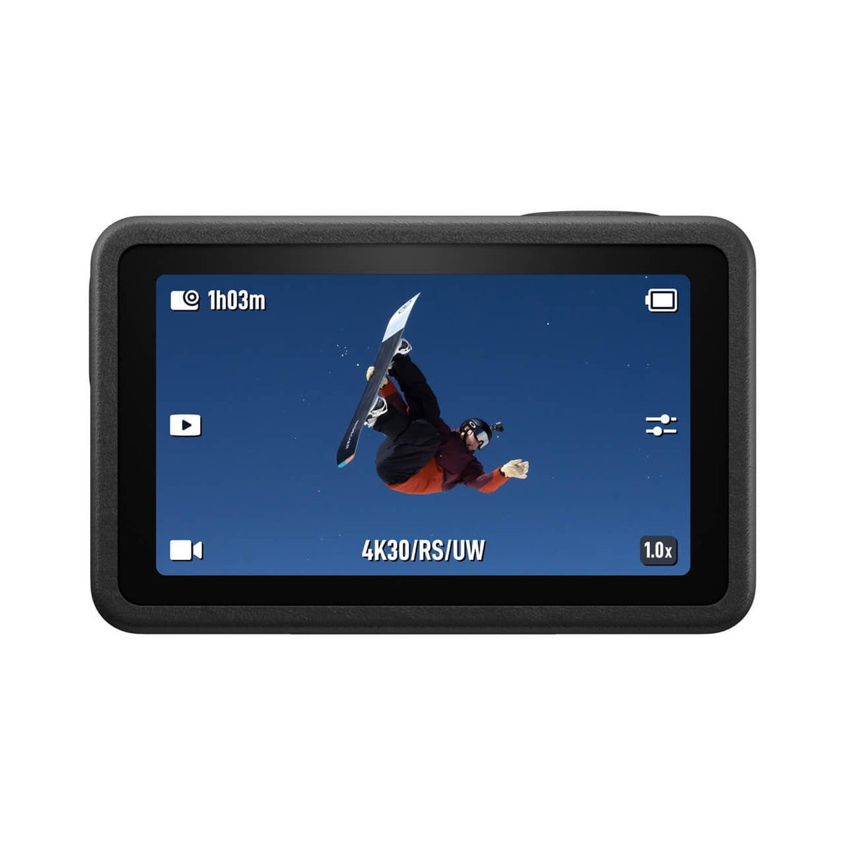 Pantalla trasera de DJI Osmo Action 5 Pro para controlar el encuadre y la grabación de video