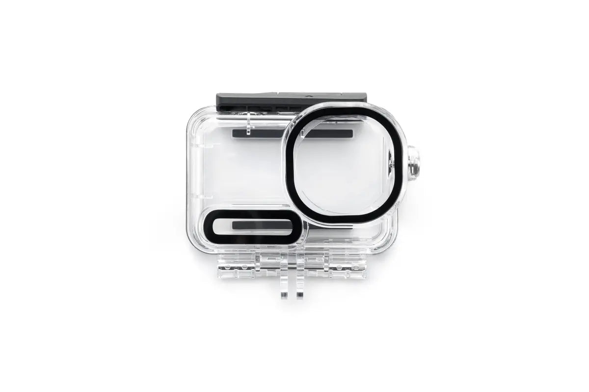 Vista trasera de la carcasa impermeable para DJI Osmo Action 6 con protección para actividades acuáticas