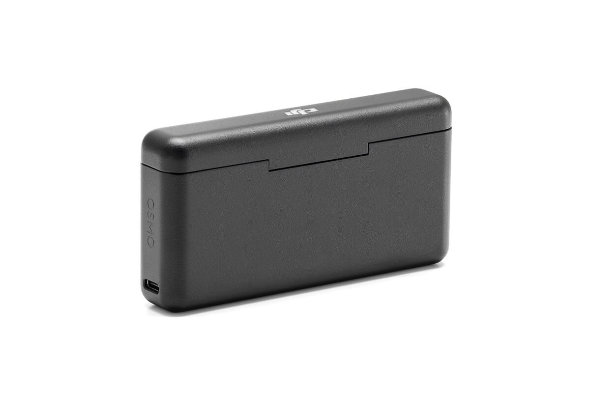 Estuche de baterías 2 DJI Osmo Action cerrado para almacenar baterías y tarjetas microSD