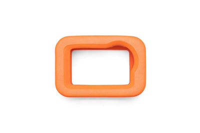 Vista frontal del estuche flotante naranja para DJI Osmo Action diseñado para actividades acuáticas