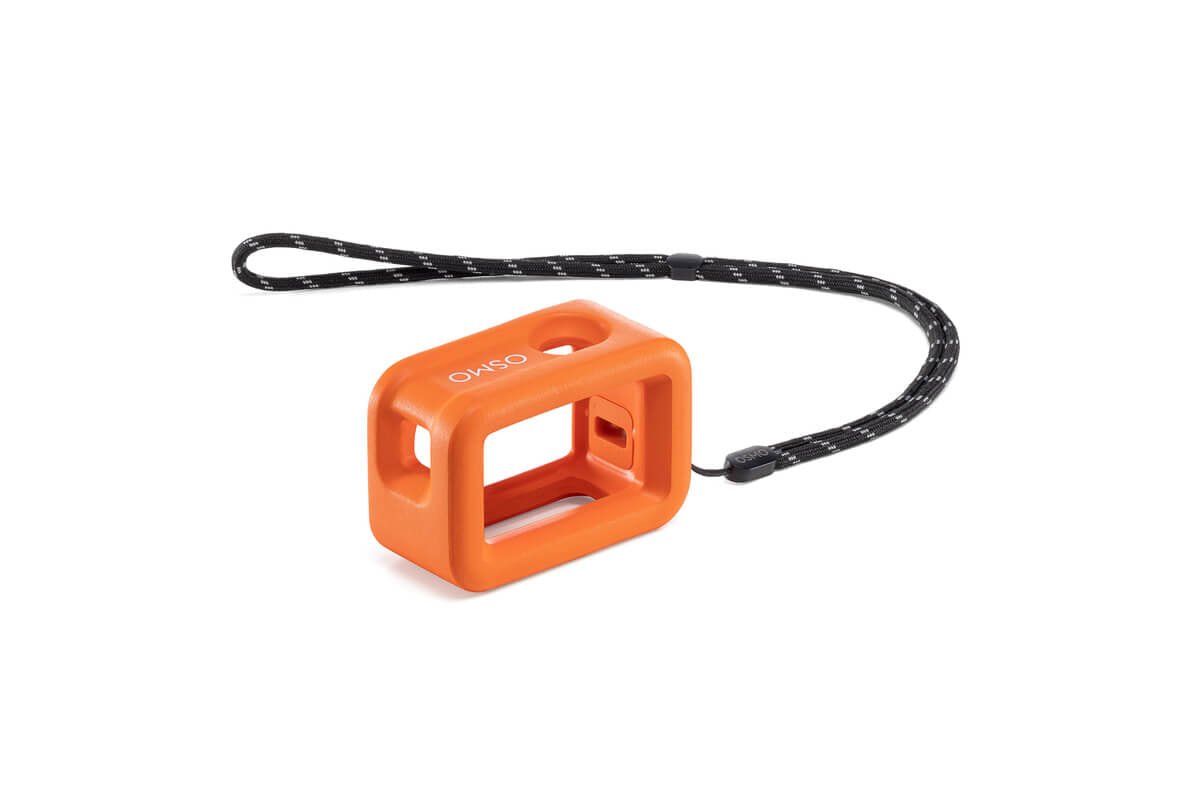 Estuche flotante DJI Osmo Action con correa para mantener la cámara visible y segura en el agua