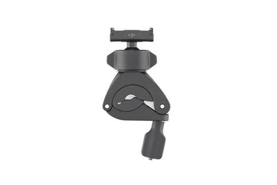 Vista frontal del minisoporte para manillar DJI Osmo Action con sistema de montaje ajustable