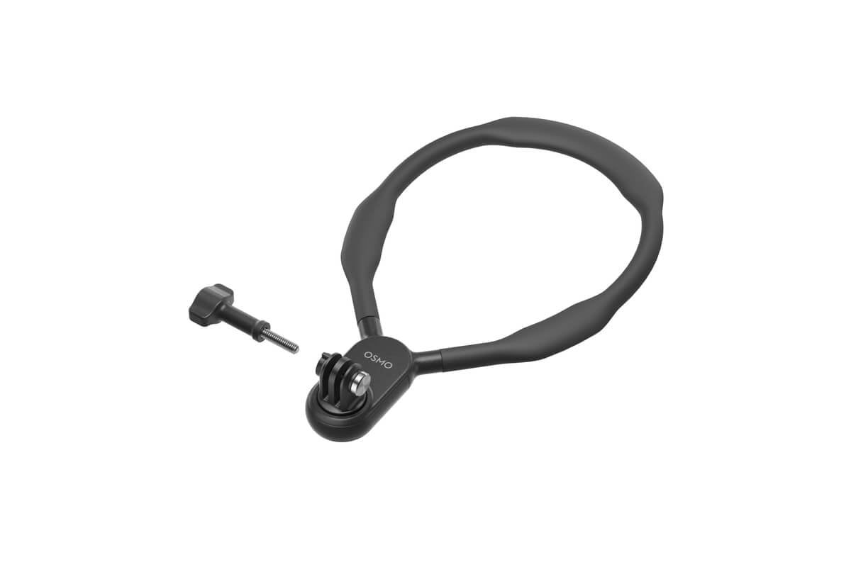 Soporte de cuello flexible DJI Osmo Action para colocar la cámara y capturar videos en primera persona