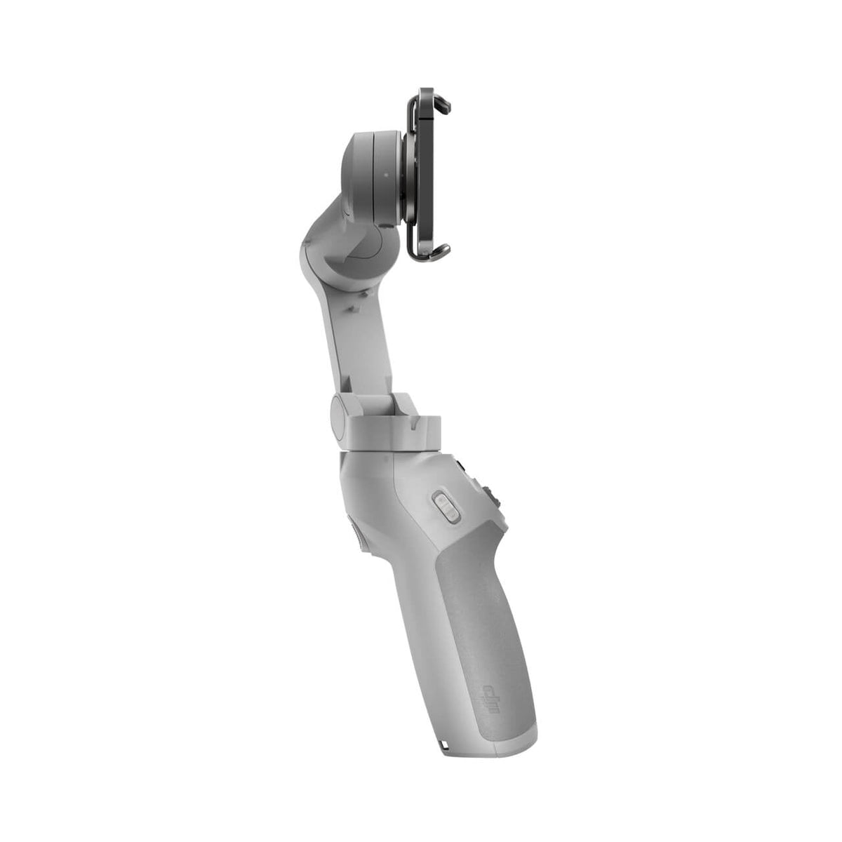 Vista lateral del DJI Osmo Mobile SE con diseño plegable, compacto y portátil