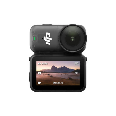 DJI Osmo Nano conectado al dock con pantalla para controlar y transferir contenido rápidamente