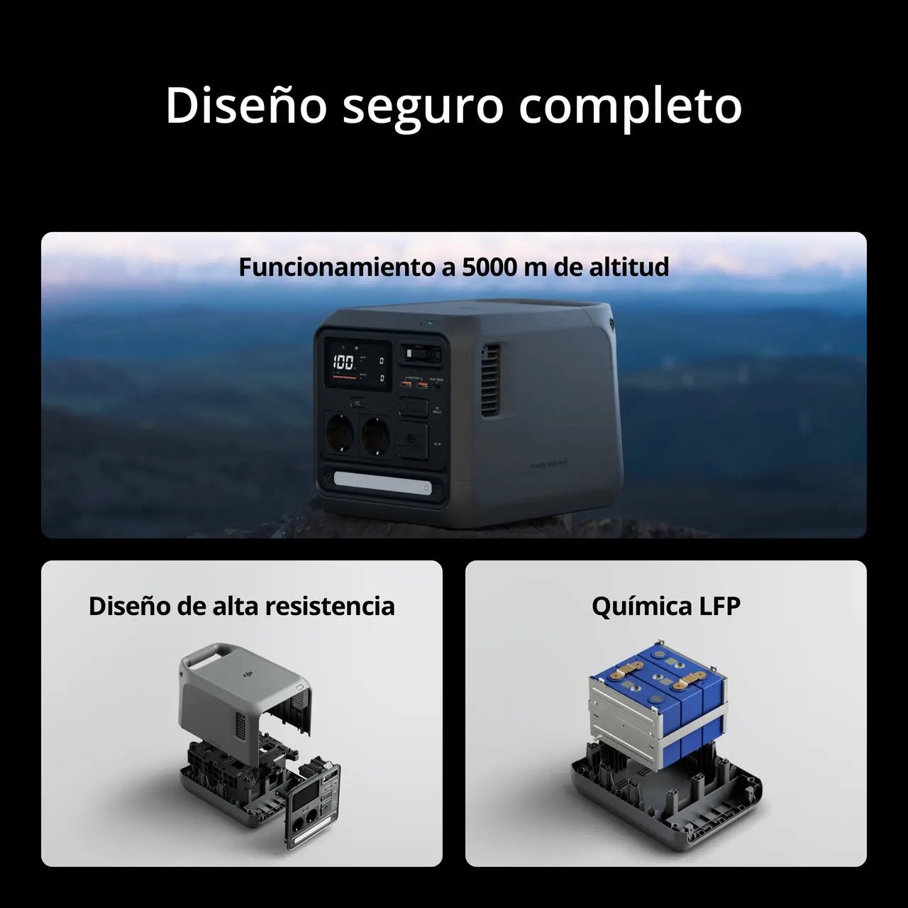 DJI Power 1000 Mini con diseño seguro y protección para un suministro de energía estable y confiable