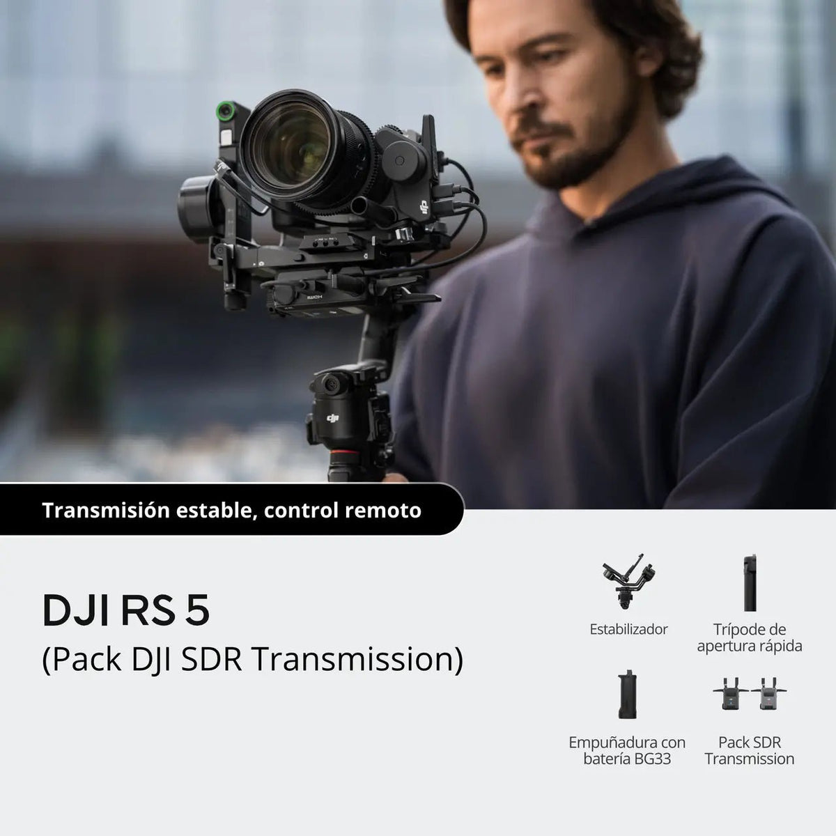 DJI RS 5 Pack Combo para creadores que buscan seguimiento inteligente y grabaciones profesionales